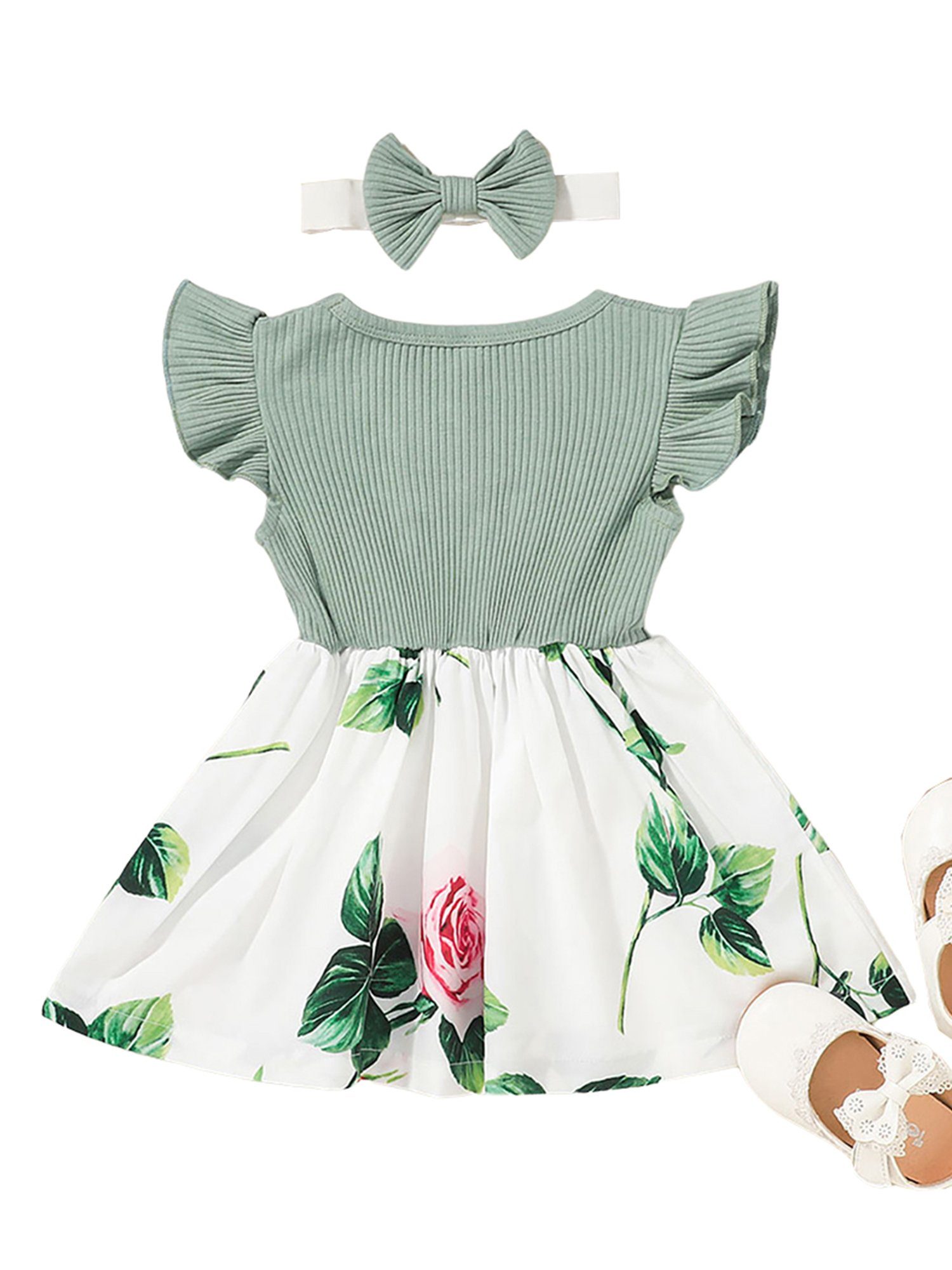 Kinder Kleider LAPA Sommerkleid LAPA Baby Mädchenkleid, süßes Kleid mit Print
