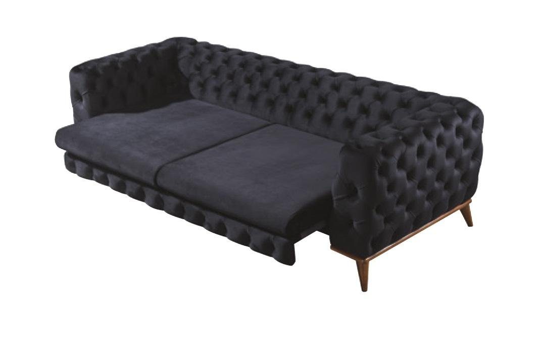 Neu Dreisitzer JVmoebel Chesterfield-Sofa Chesterfield 3-er Schwarzer Couch, in Made Europe Möbel Luxus