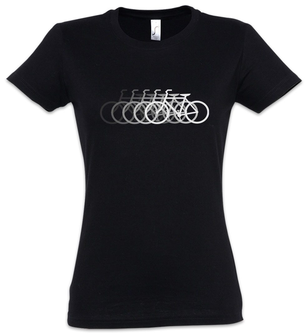 Urban Backwoods Print-Shirt Bike In Motion Damen T-Shirt MTB Fahrrad Sport Rennrad Radfahrer BMX (1-tlg) Triathlon Bicycle E-Bike
