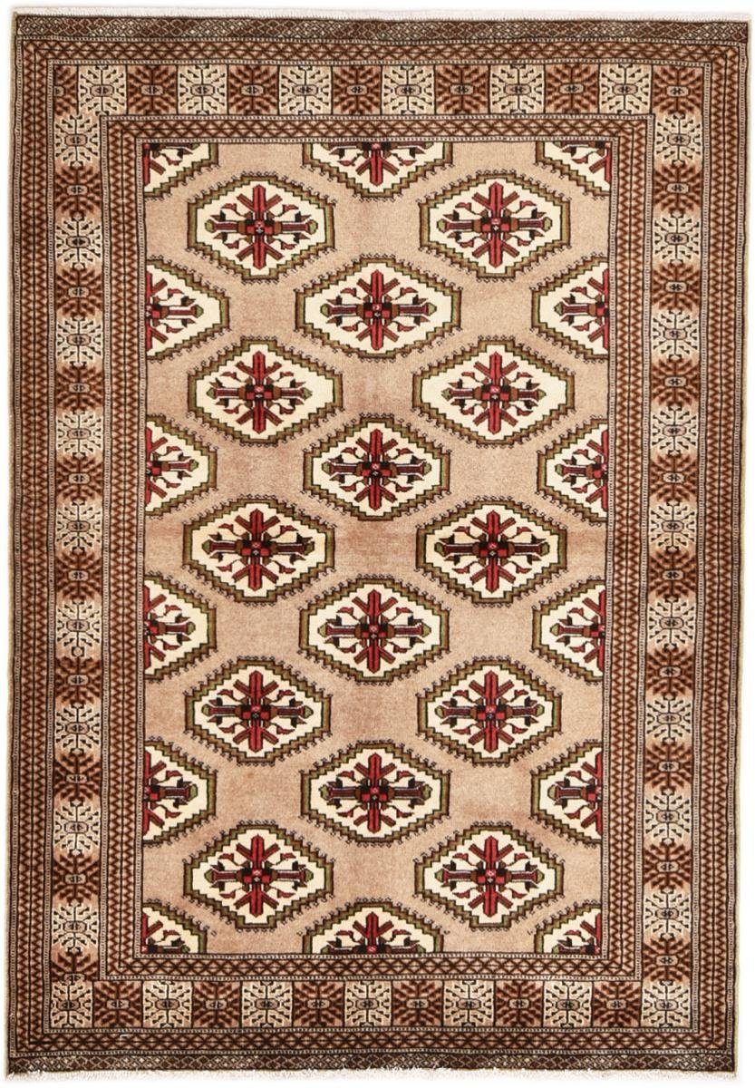 133x192 Perserteppich, Handgeknüpfter Orientteppich mm Orientteppich Turkaman Nain rechteckig, Trading, Höhe: 6 /