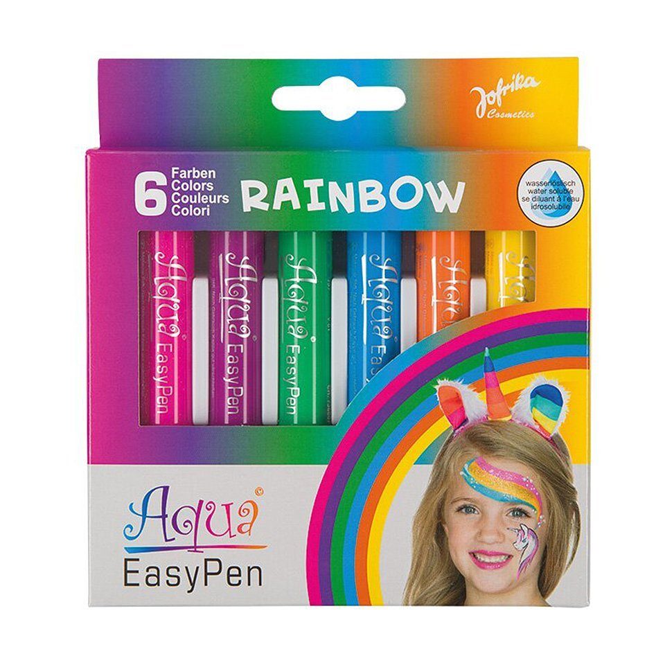 Metamorph Theaterschminke Aqua Easy Pen Schminkstifte Regenbogen, Abwaschbare Schminkfarben für Karneval und Kinderschminken