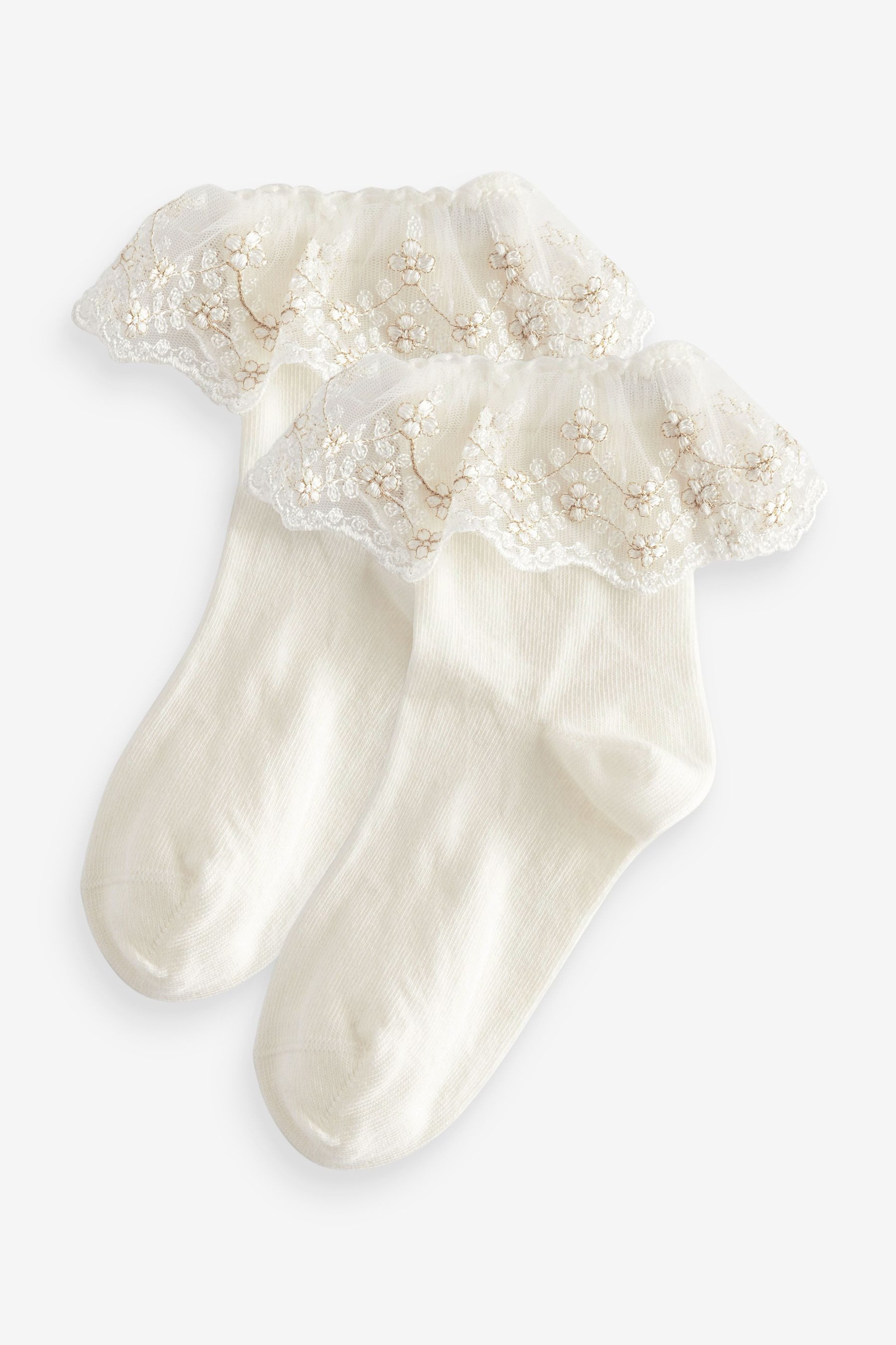 Next Kurzsocken Bridesmaid-Knöchelsocken mit Rüschen, 2er-Pack (2-Paar)