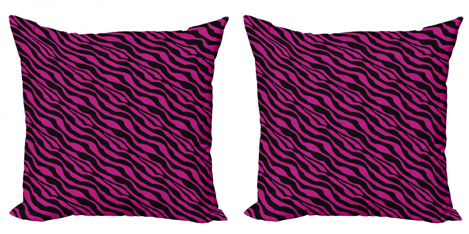 Zebra Stück), (2 Modern Doppelseitiger Abakuhaus Wild Accent Animal Stripes Kissenbezüge Digitaldruck, rosa