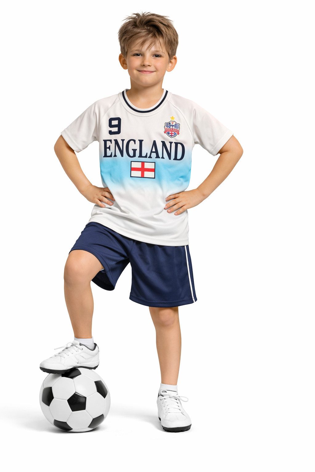 Fashion Boy Fußballtrikot Fussball Fan Set England, Trikot + Shorts, JS290e (Set)