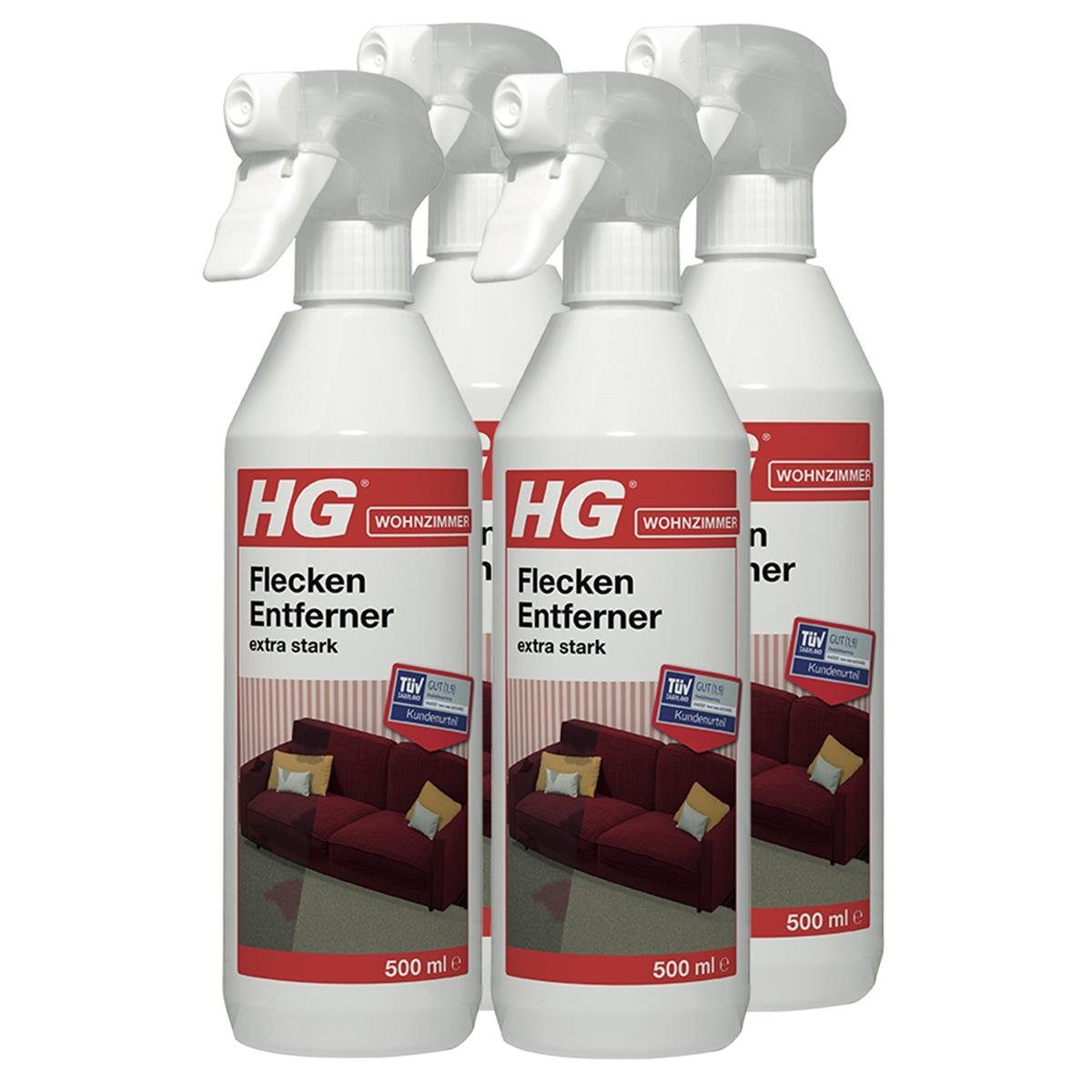 HG HG Flecken Entferner extra alle 500ml - Fleckentferner fast Für stark Textilien (4er