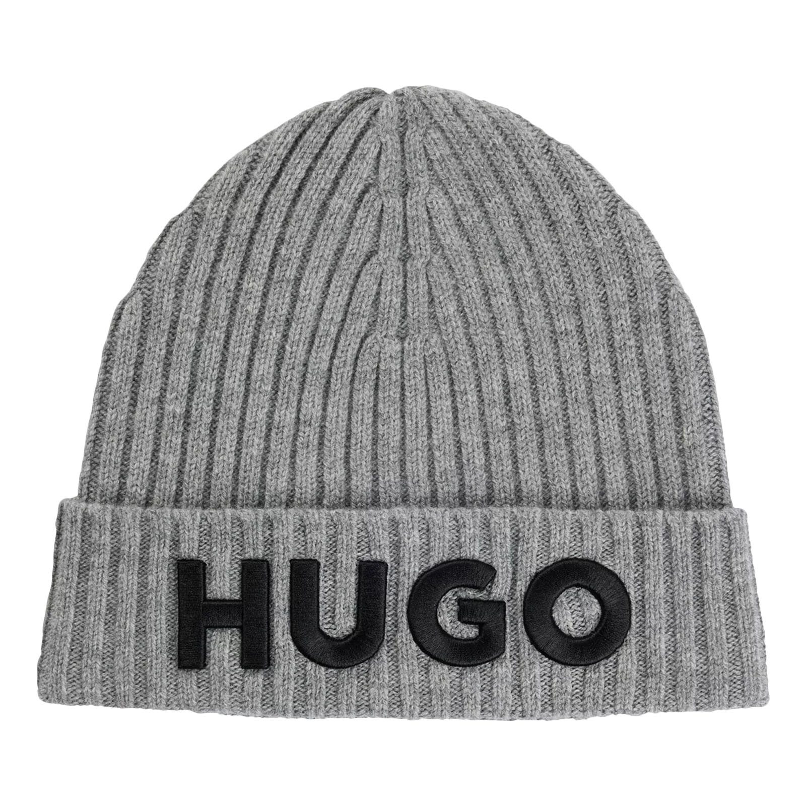 HUGO Strickmütze Unisex-X565-7 mit aufgesticktem Logo günstig online kaufen