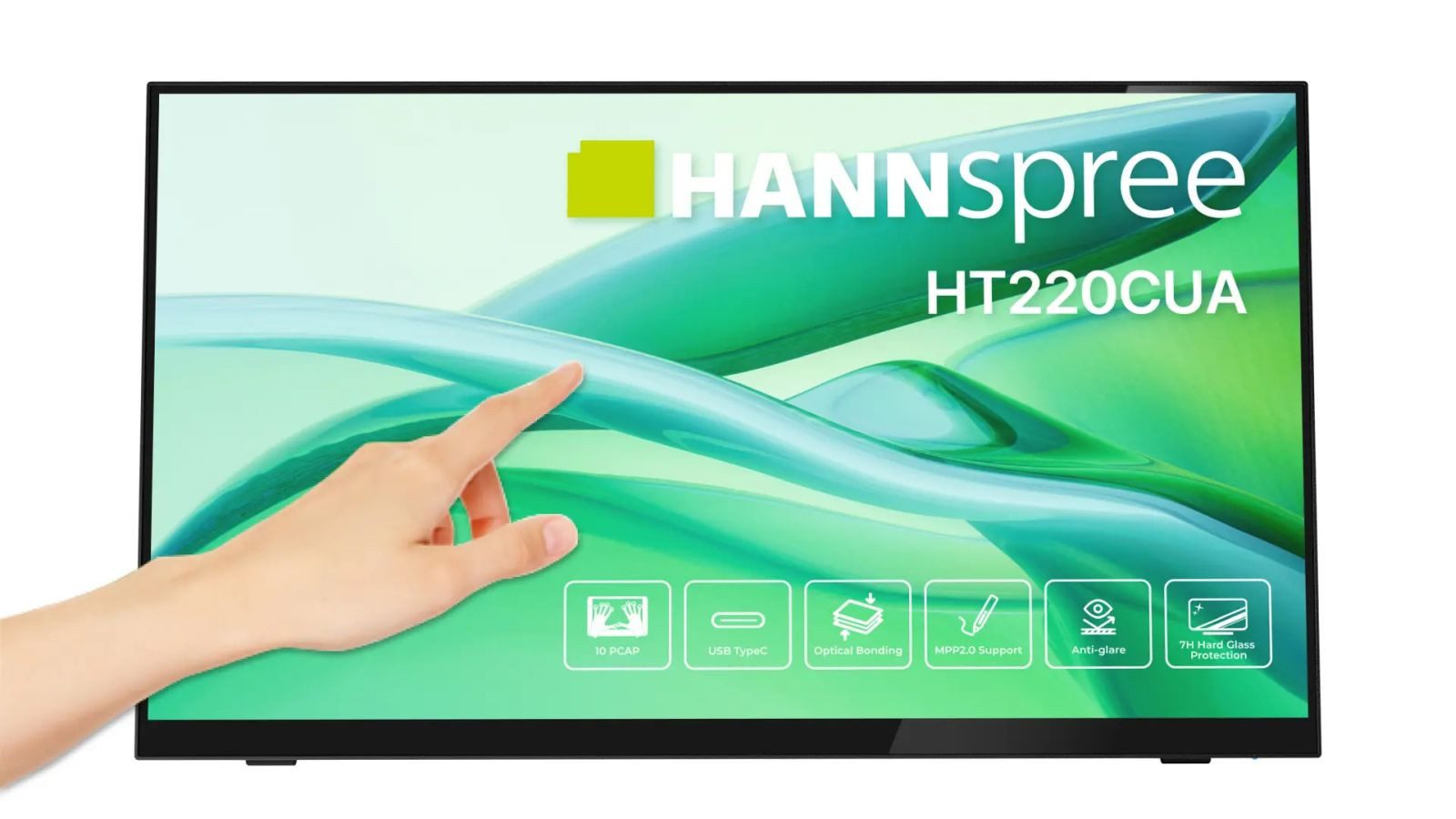 Hannspree 54.6cm (21,5) HT220CUA 16:9 M-TOUCH HDMI+DP TFT-Monitor (1920 x 1080 px, Full HD, 6 ms Reaktionszeit, 60 Hz, TFT/IPS, Touchscreen, Lautsprecher)