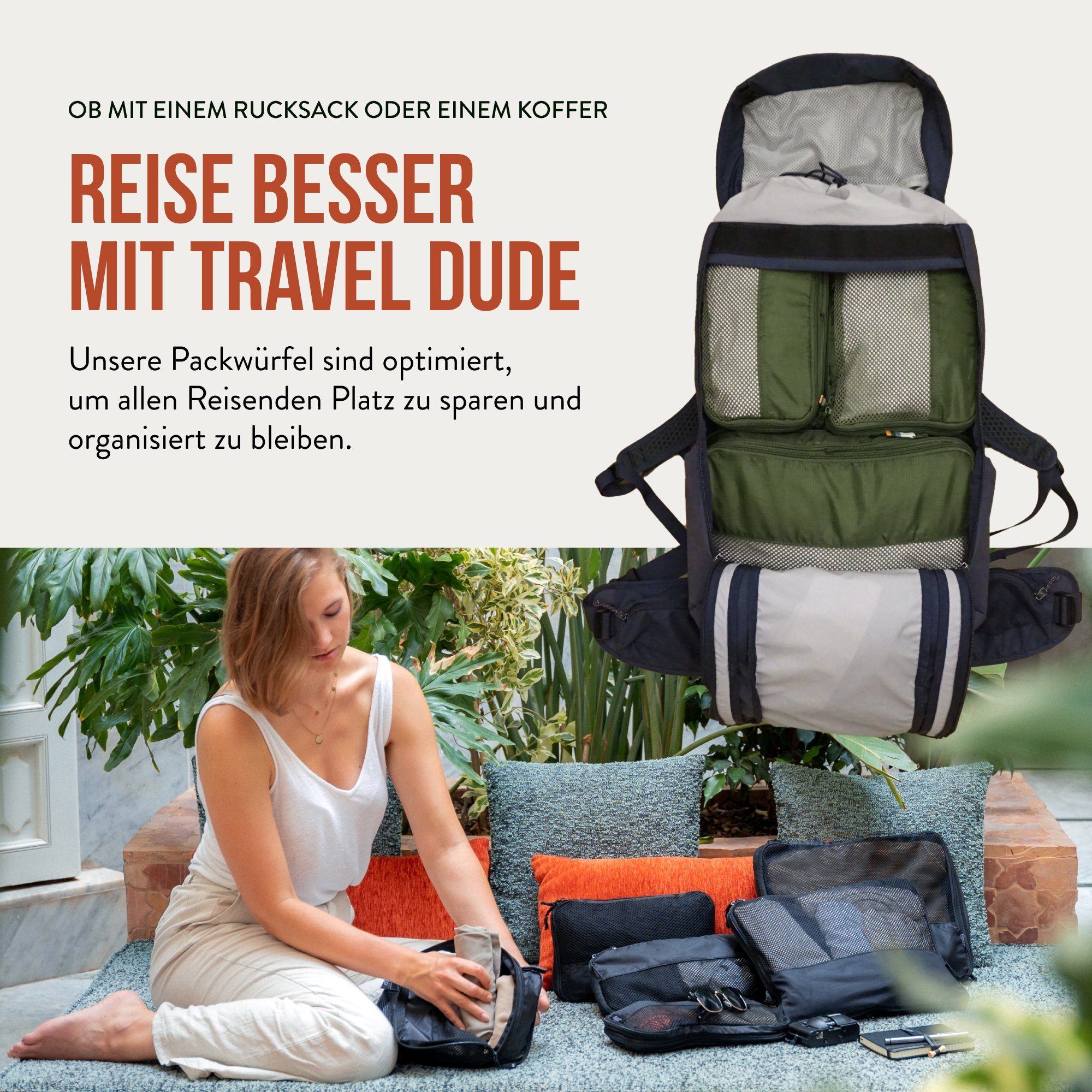 TRAVEL DUDE Kofferorganizer aus recycelten Plastikflaschen (ultraleichte Pa günstig online kaufen