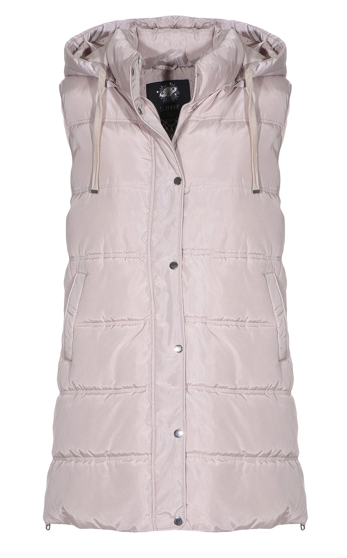 Aurela Damenmode Longweste Lange Steppweste gefütterte Damenweste mit Teddyfell & Kapuze auch in großen Größen erhältlich