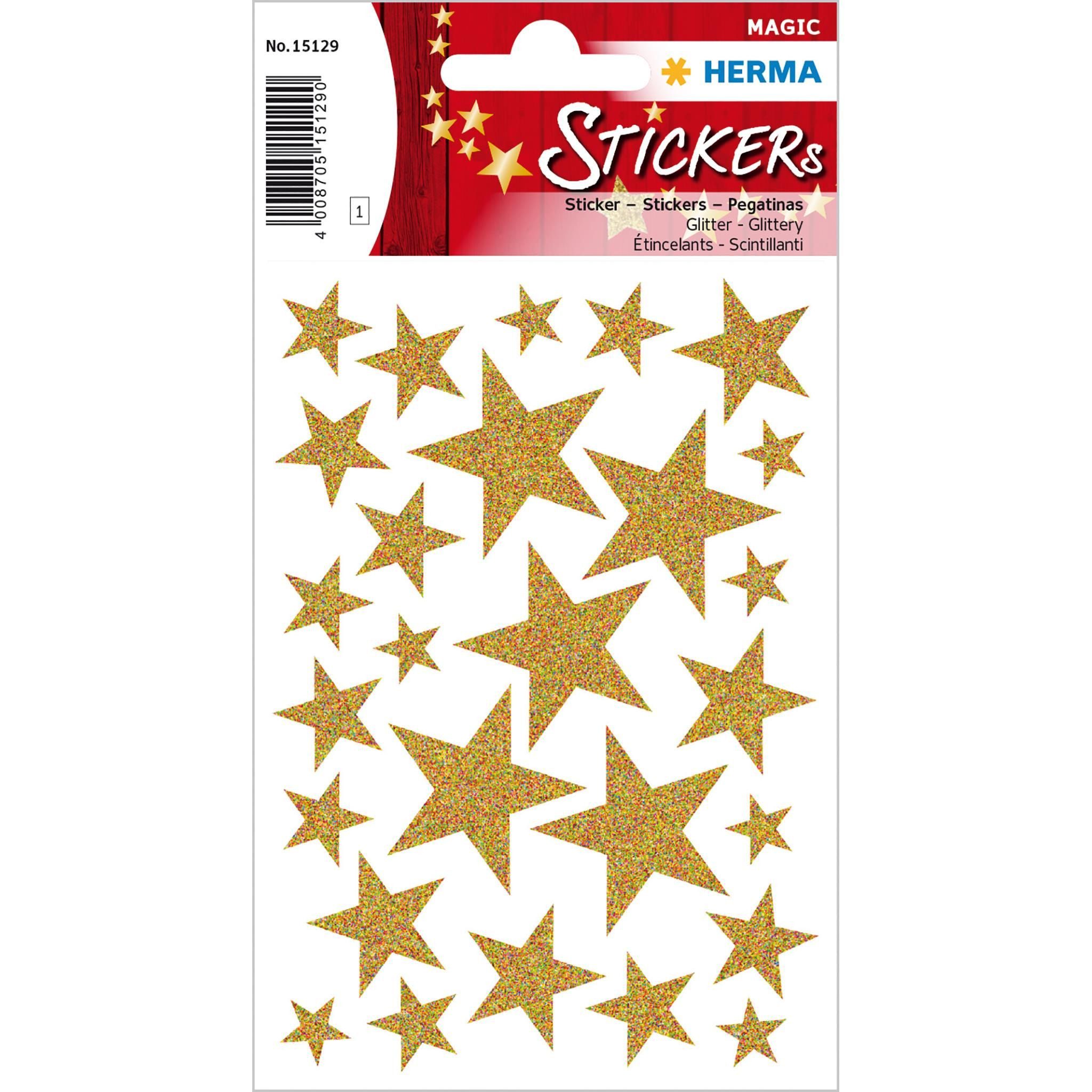 HERMA Sticker Herma Sticker MAGIC Weihnachten Sterne gold glittery 1 Bl