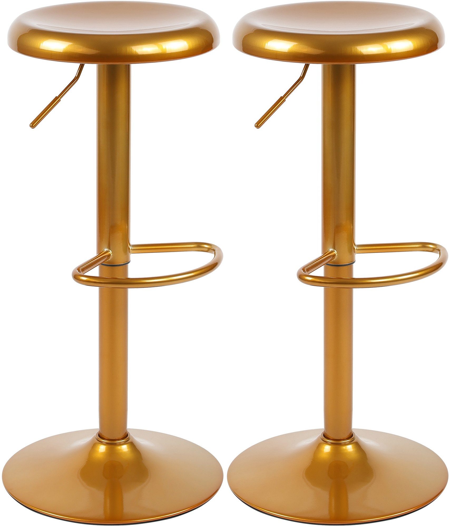 furnicato Barhocker Set Williston 58-78 cm Gold (1 St)