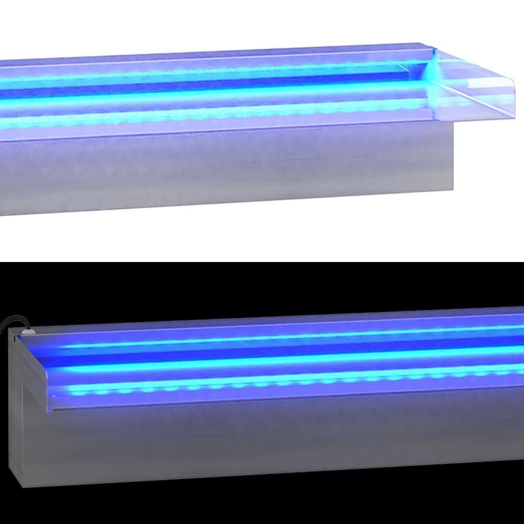 vidaXL Wasserfall Wasserfall-Element mit RGB LEDs Edelstahl 108 cm
