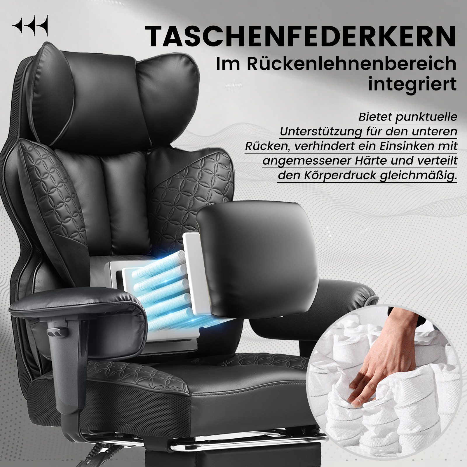 GTPLAYER Bürostuhl Gaming Stuhl Gamer Stuhl gaming stuhl Schreibtischstuhl Chefsessel, Bequeme Sitzkissen