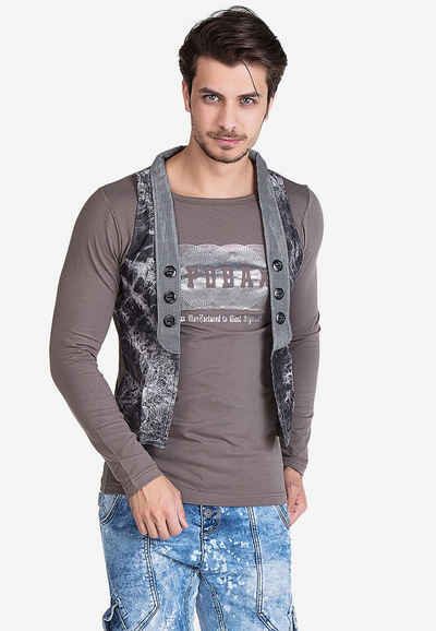 Cipo & Baxx Langarmshirt im angesagten Doppellayer-Style