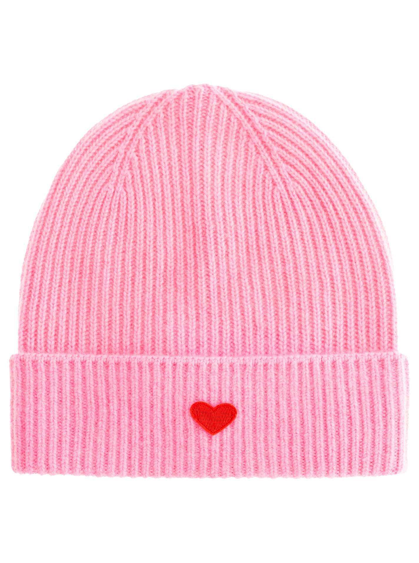 Zwillingsherz Beanie Beanie with Heart-Patch Rippstrick, mit breitem Umschlag, wärmend