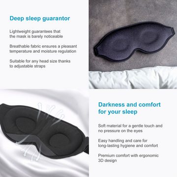 Intirilife Schlafmaske, Schlafmaske - 3D Schlafmaske - Soft, weich, leicht, stark abdunkelnd