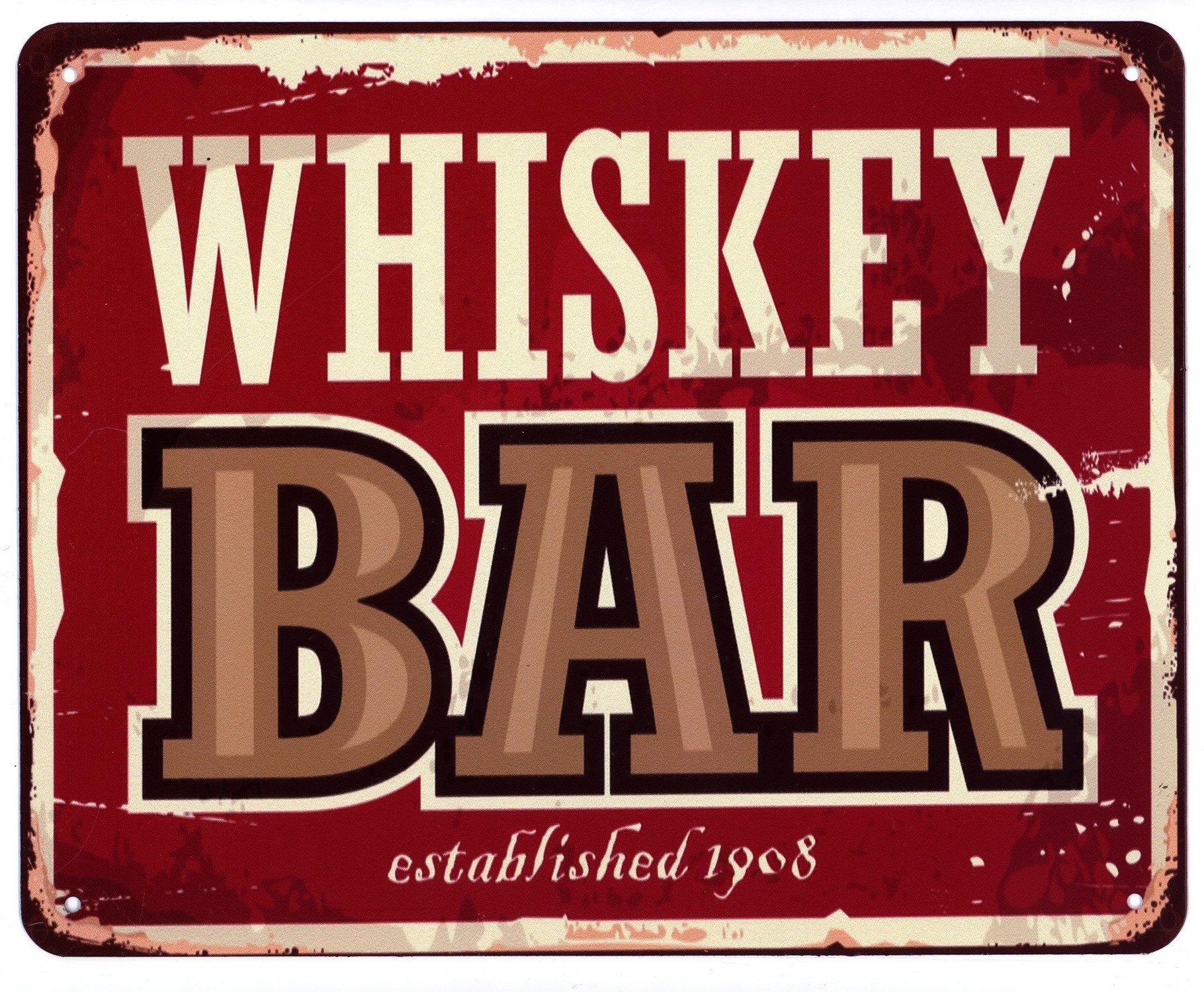 Moritz Metallschild Blechschild Whiskey BAR, (Einzeln), 20 x 25cm Vintage Retro Deko Schild Metallschild Wandbild Schild