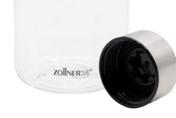 ZOLLNER24 Trinkflasche, BPA-frei, BPA-frei, transparent mit Schraubverschluss