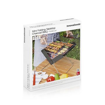 InnovaGoods Holzkohlegrill TRAGBARER KLAPPBARER MINI-HOLZKOHLEGRILL FOLDECUE