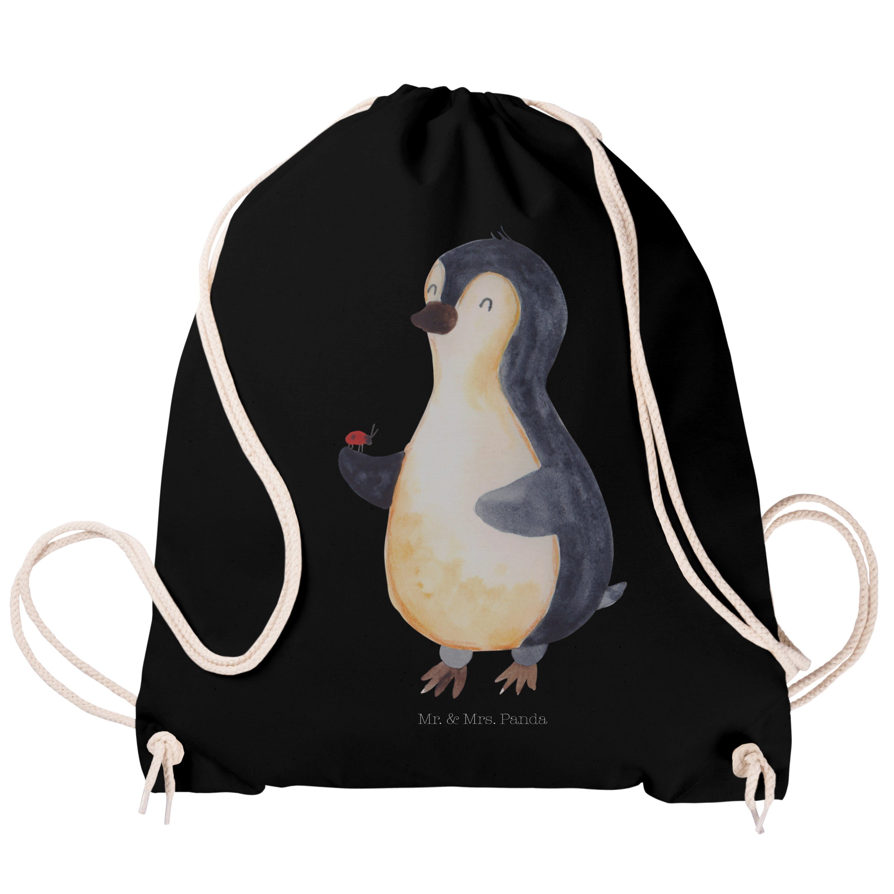 - Geschenk, Wunder, Schwarz - Panda Mrs. Marienkäfer & (1-tlg) Sporttasche Mr. Sporttasche, kleine Pinguin