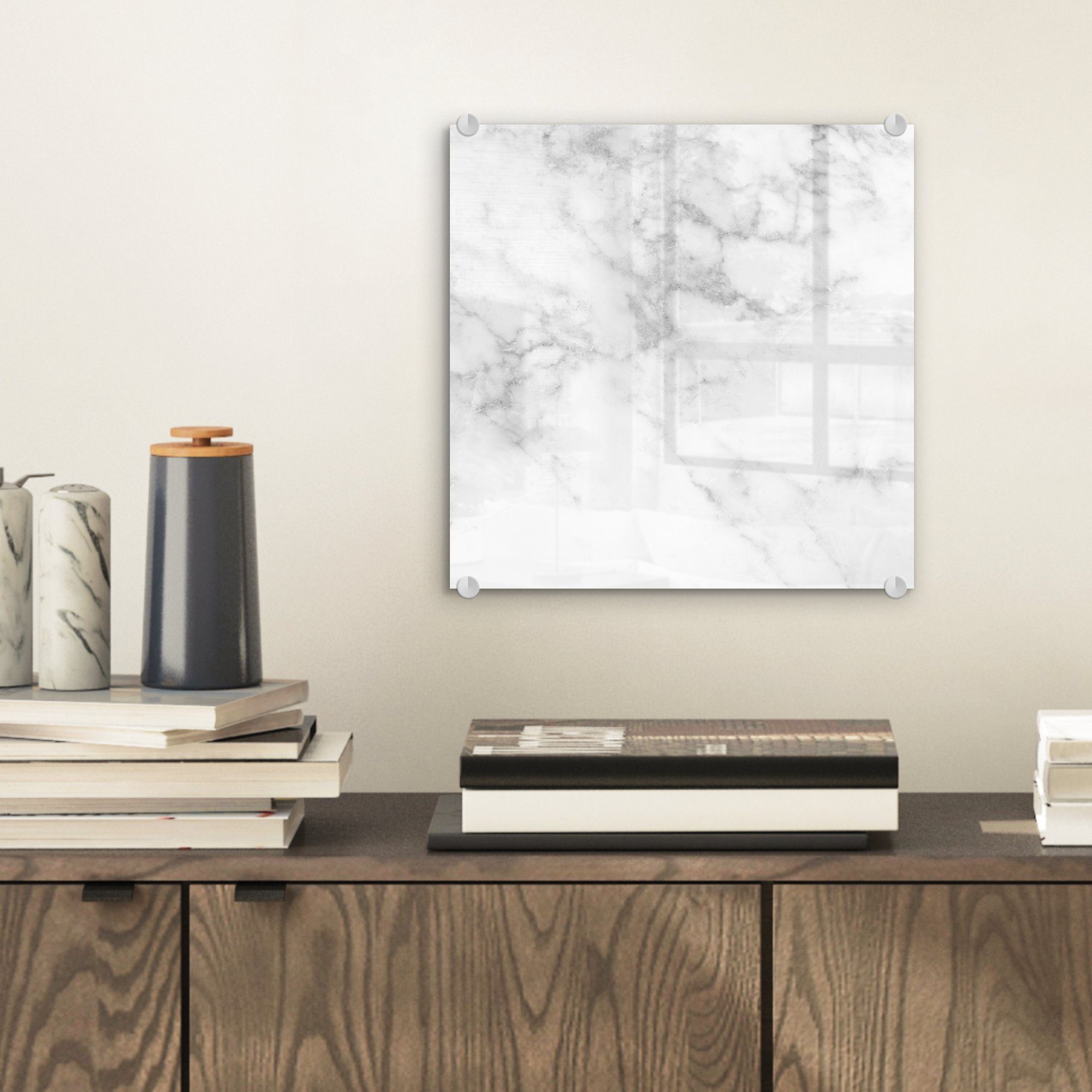 MuchoWow Acrylglasbild Marmor - Weiß - günstig online kaufen
