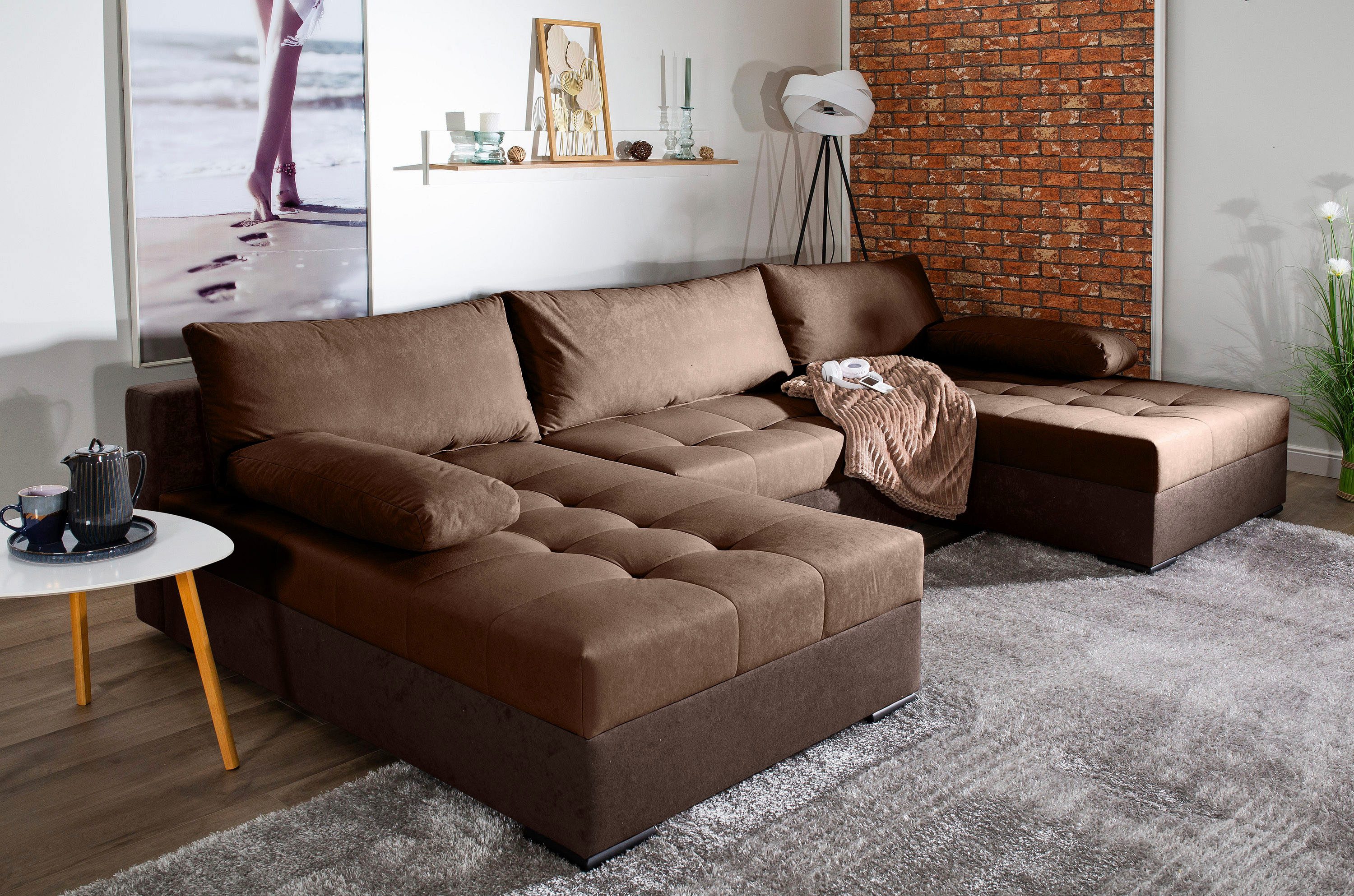 COLLECTION AB Wohnlandschaft "Josy, Breite 307 cm", 2 extra breiten Ottoman günstig online kaufen