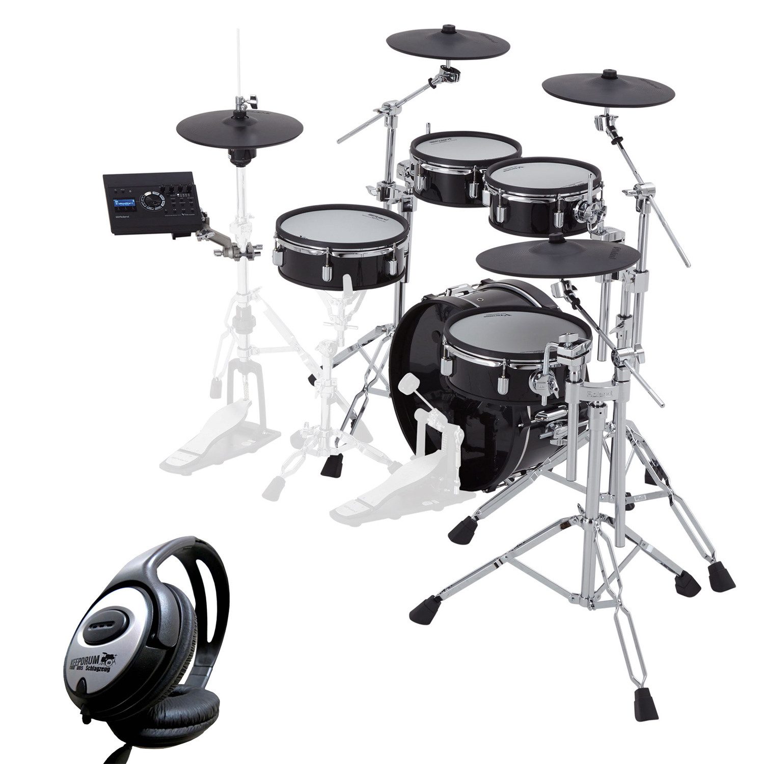 E-Drum Roland E-Drum VAD307 Acoustic Design Kit mit Kopfhörer