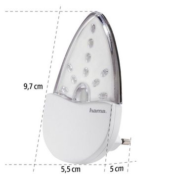 Hama LED Nachtlicht Nachtlampe Steckdose für Baby, Kinder, Schlafzimmer, Bernstein, Nachtlichtfunktion, LED fest integriert, bernsteinfarben