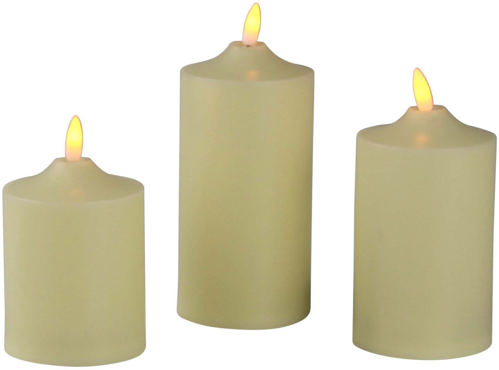 AM Design LED-Kerze (Set, 3-tlg), mit beweglicher LED-Flamme, creme günstig online kaufen