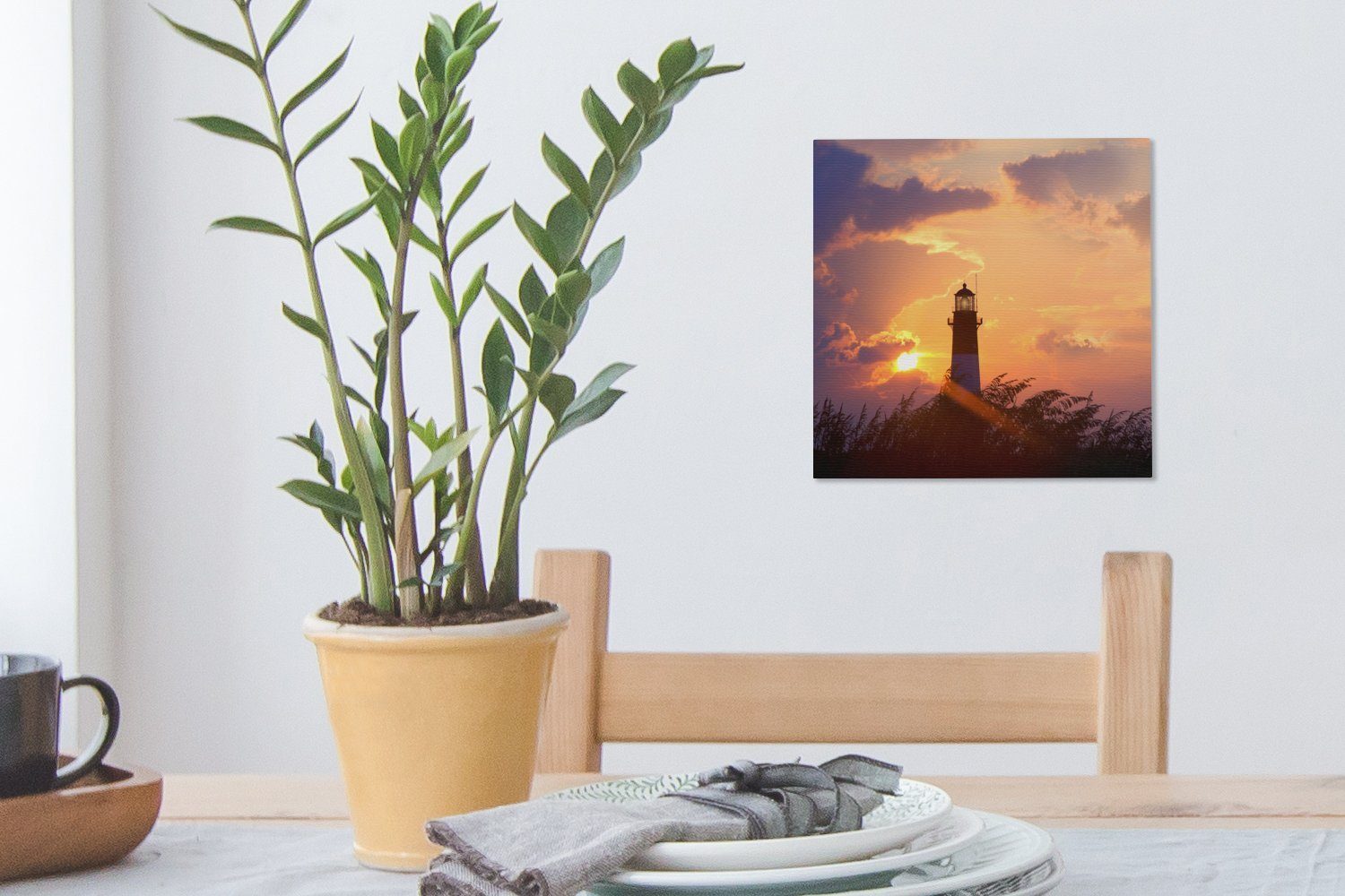 für Leuchtturm Sonne - Bilder Gras, Schlafzimmer St), Leinwand OneMillionCanvasses® (1 Wohnzimmer Leinwandbild -