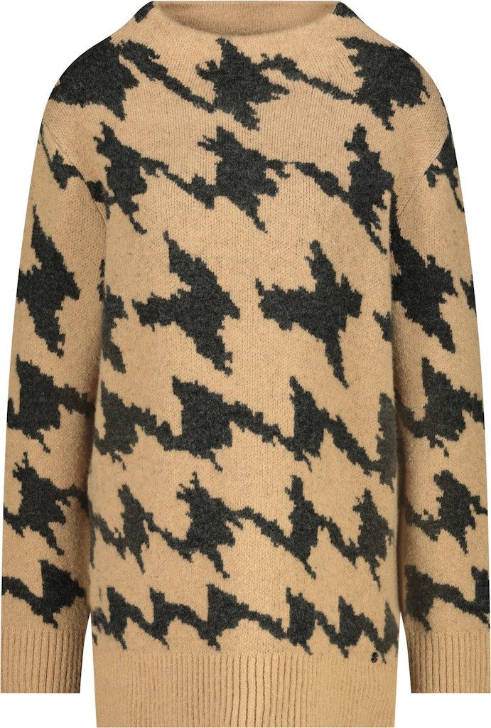 Monari Rundhalspullover 809553 Klassisches Hahnentrittmuster günstig online kaufen