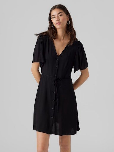 Vero Moda Minikleid VMALBA SS SHORT DRESS WVN NOOS Black