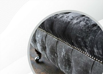 JVmoebel Chesterfield-Sofa Luxuriöser Chesterfield Chaiselongue Polstermöbel Stoff Leder Bezüge, Made in Europe