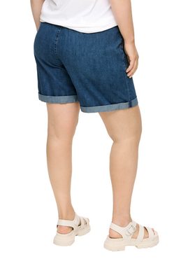 QS Bequeme Jeans Jeans -Shorts / Mid Rise / Wide Leg / Elastischer Bund