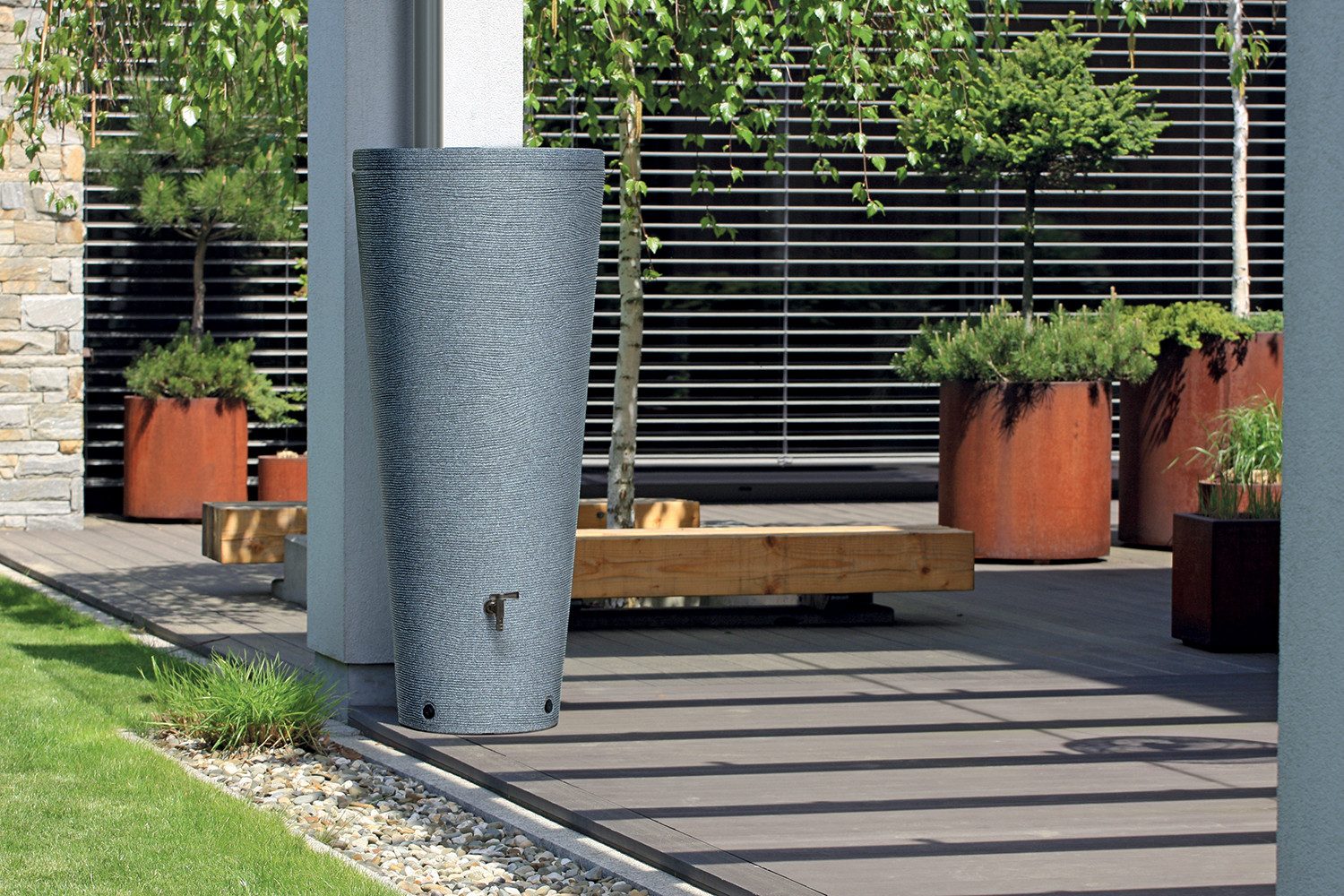 YourCasa Regentonne [Tubo Tank] mit Metallgewinde und Deckel, 210 l, Metallgewinde, Deckel