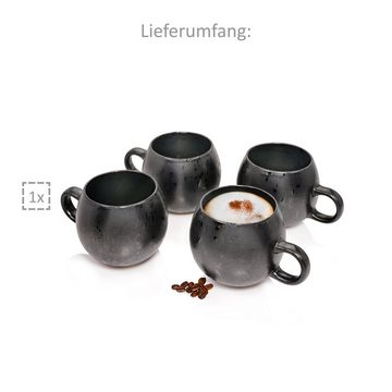 SÄNGER Cappuccinotasse Tombey Kaffeebecher Set, Steingut, Handmade, 400 ml, spülmaschinengeeignet