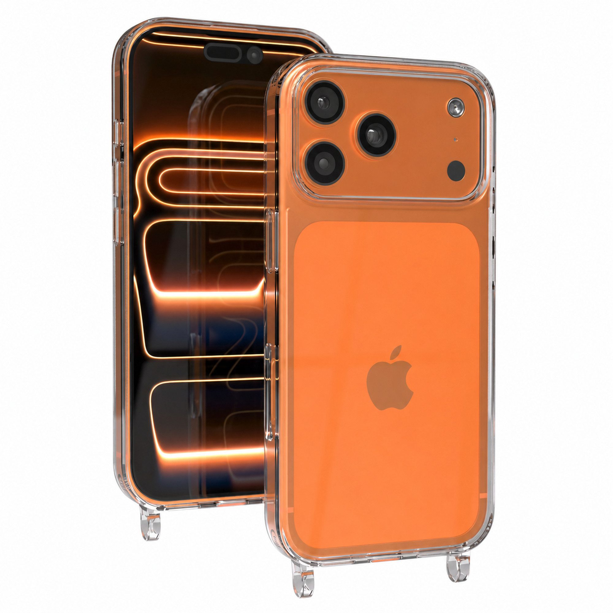 EAZY CASE Handykette Handyhülle für Handyketten mit Befestigungsösen für iPhone Modelle 6,3 Zoll, Hülle für Handykette, Transparent mit Ösen für Apple iPhone 17 Pro