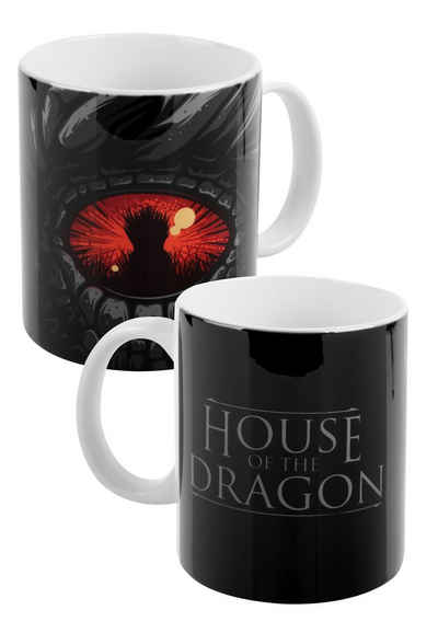 United Labels® Tasse House of the Dragon Tasse - Dragon eye - Kaffeetasse Schwarz 320 ml, Keramik