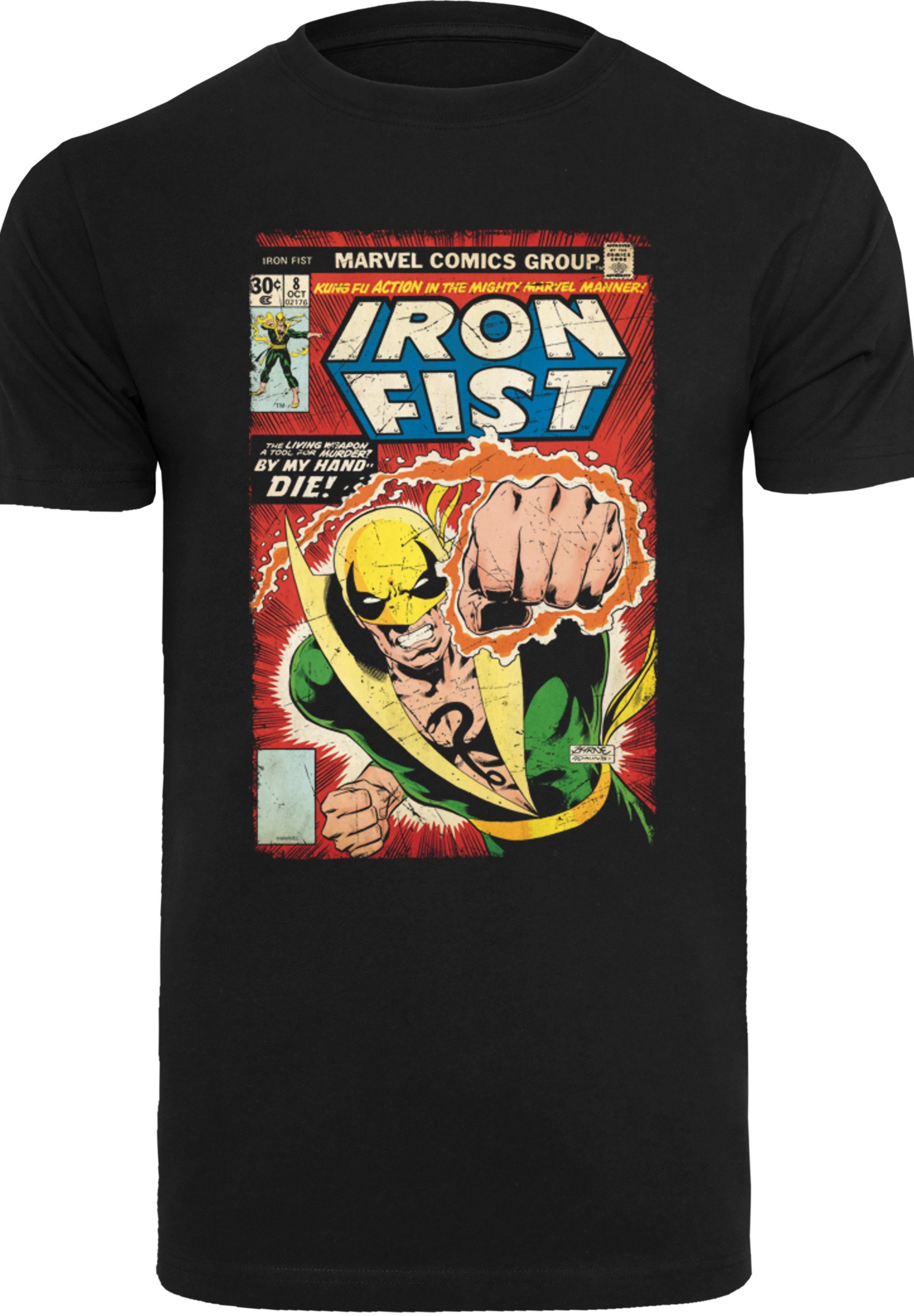 Fist (1-tlg) Marvel T-Shirt Iron Kurzarmshirt Neck with F4NT4STIC Herren Cover Round