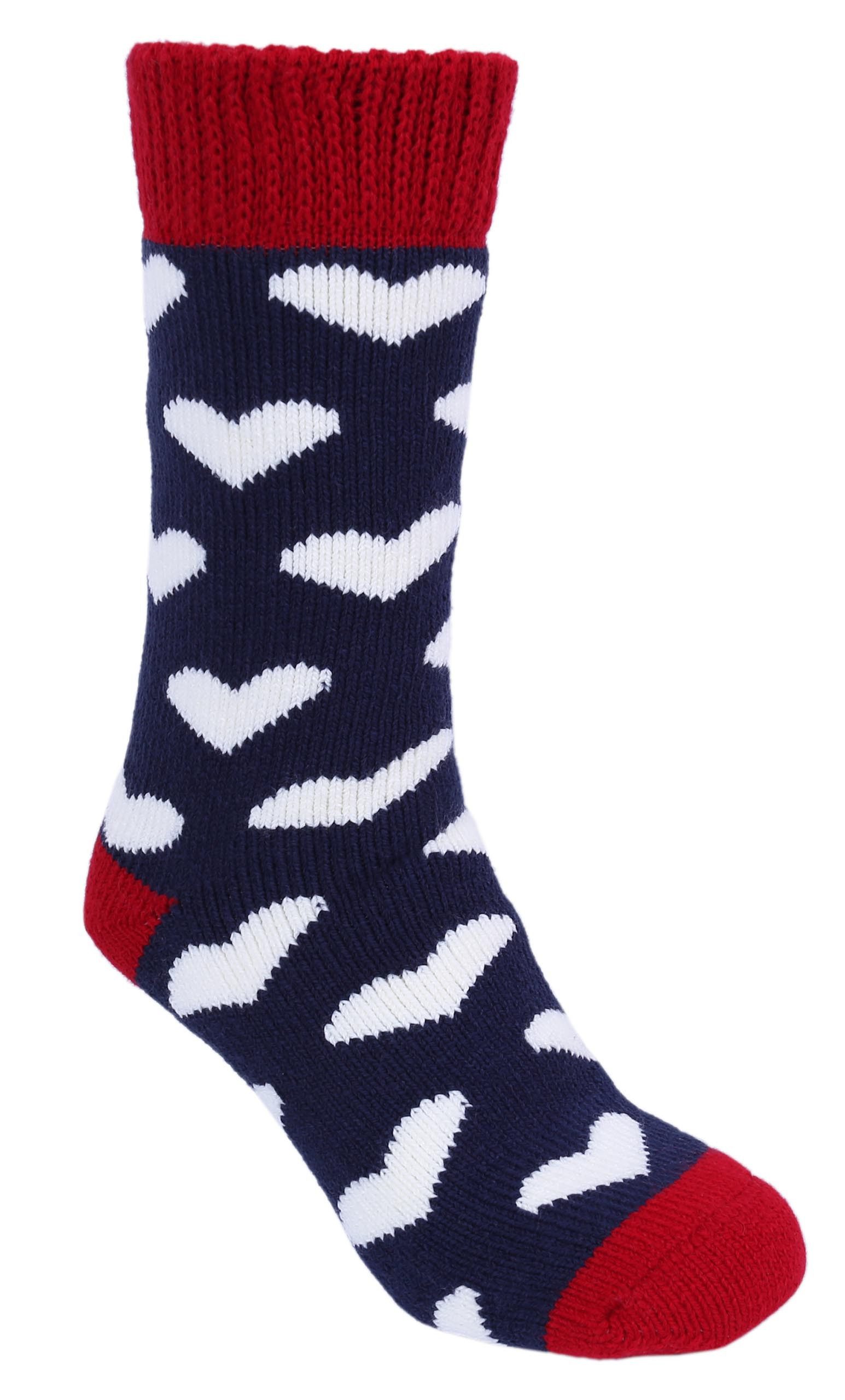 Sarcia.eu Haussocken FEEL HEATERS Socken mit Herz-Print, dunkelblau, lang