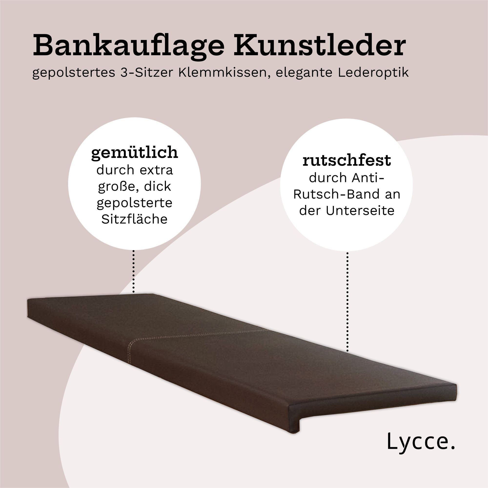 Lycce Bankauflage XXL Klemmkissen, Bankauflage, Sitzkissen für Sitzbank, vi günstig online kaufen