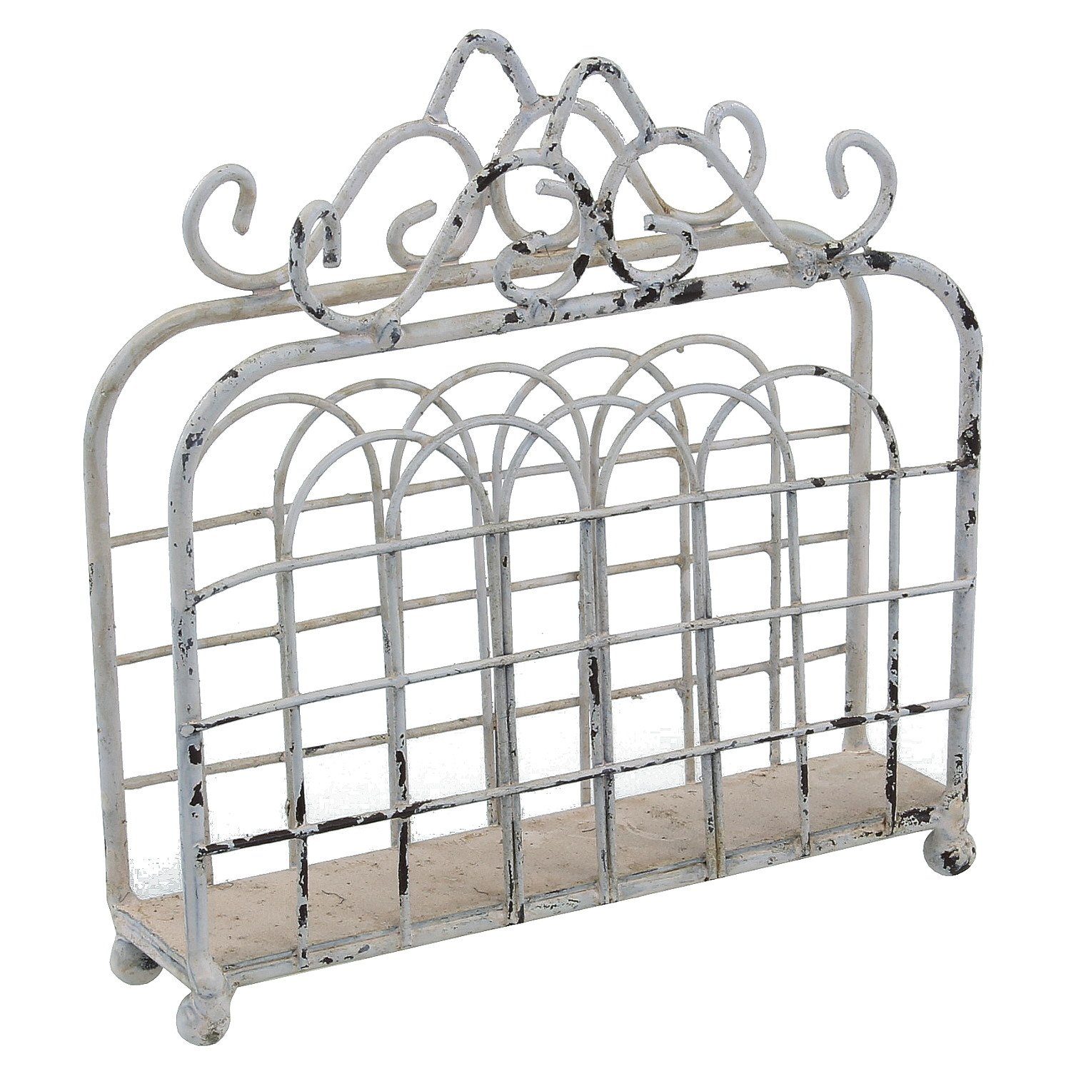 Macosa Home Серветкиhalter Vintage Серветкиständer Antik Weiß Used-Look Landhaus Shabby Metall, Metall, Серветки-Korb Серветкиspender