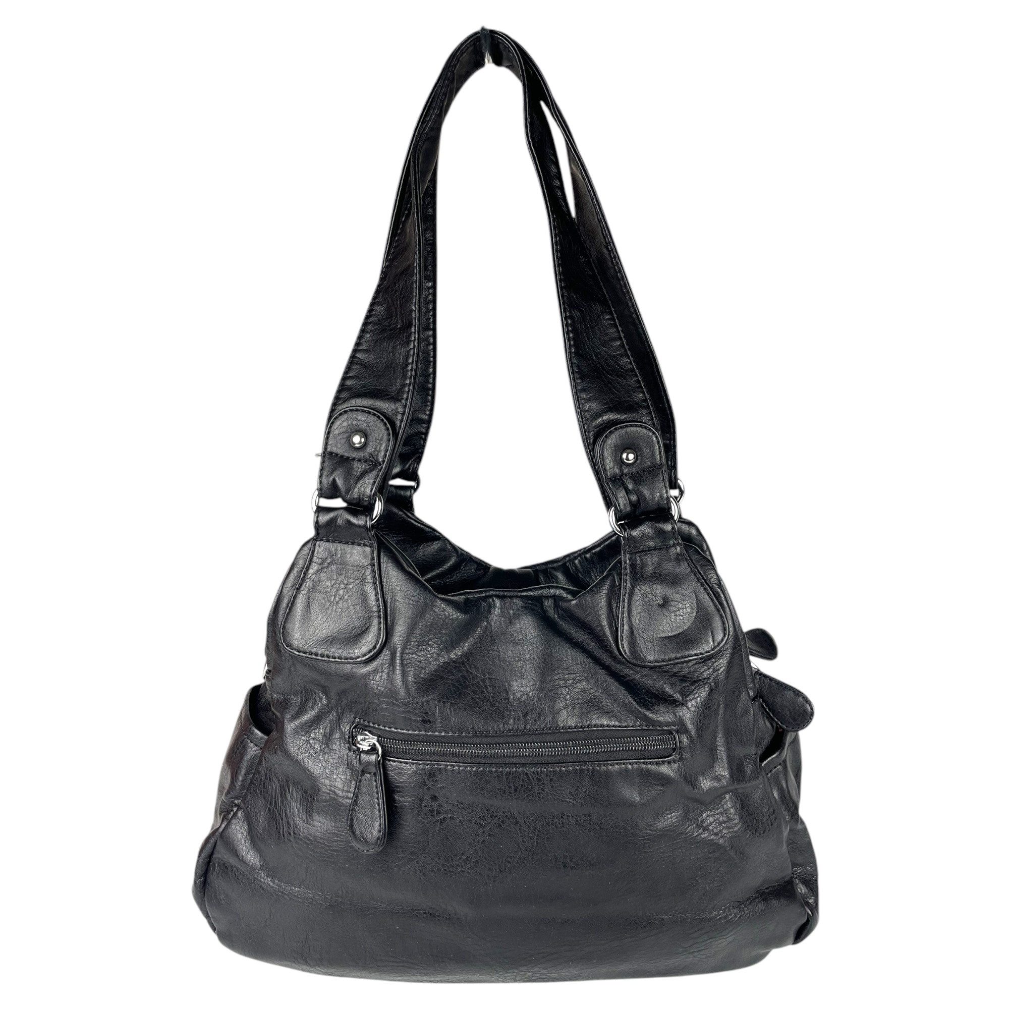 Taschen4life Schultertasche Damen Handtasche, Schultertasche AK22134, 2x Hauptfach, abnehmbarer Trageriemen, Innen- und Außenfächer – Bild 4 von 5