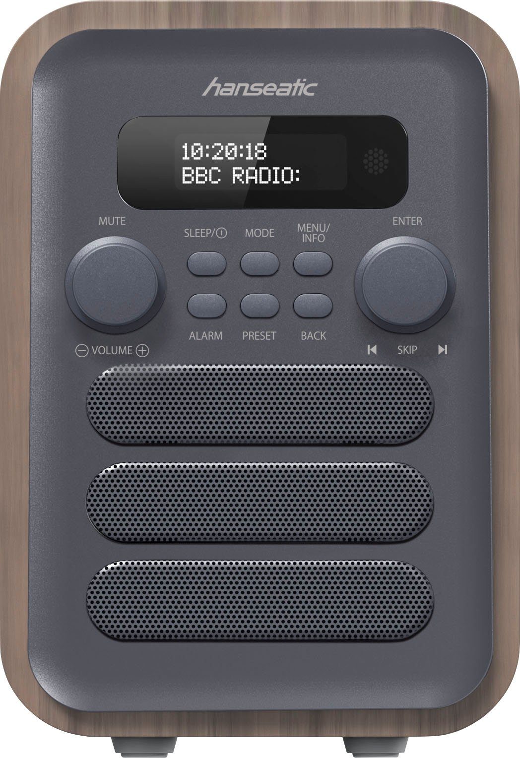 Hanseatic HRA-23 Digitalradio (DAB) (3,5 W) grau/braun