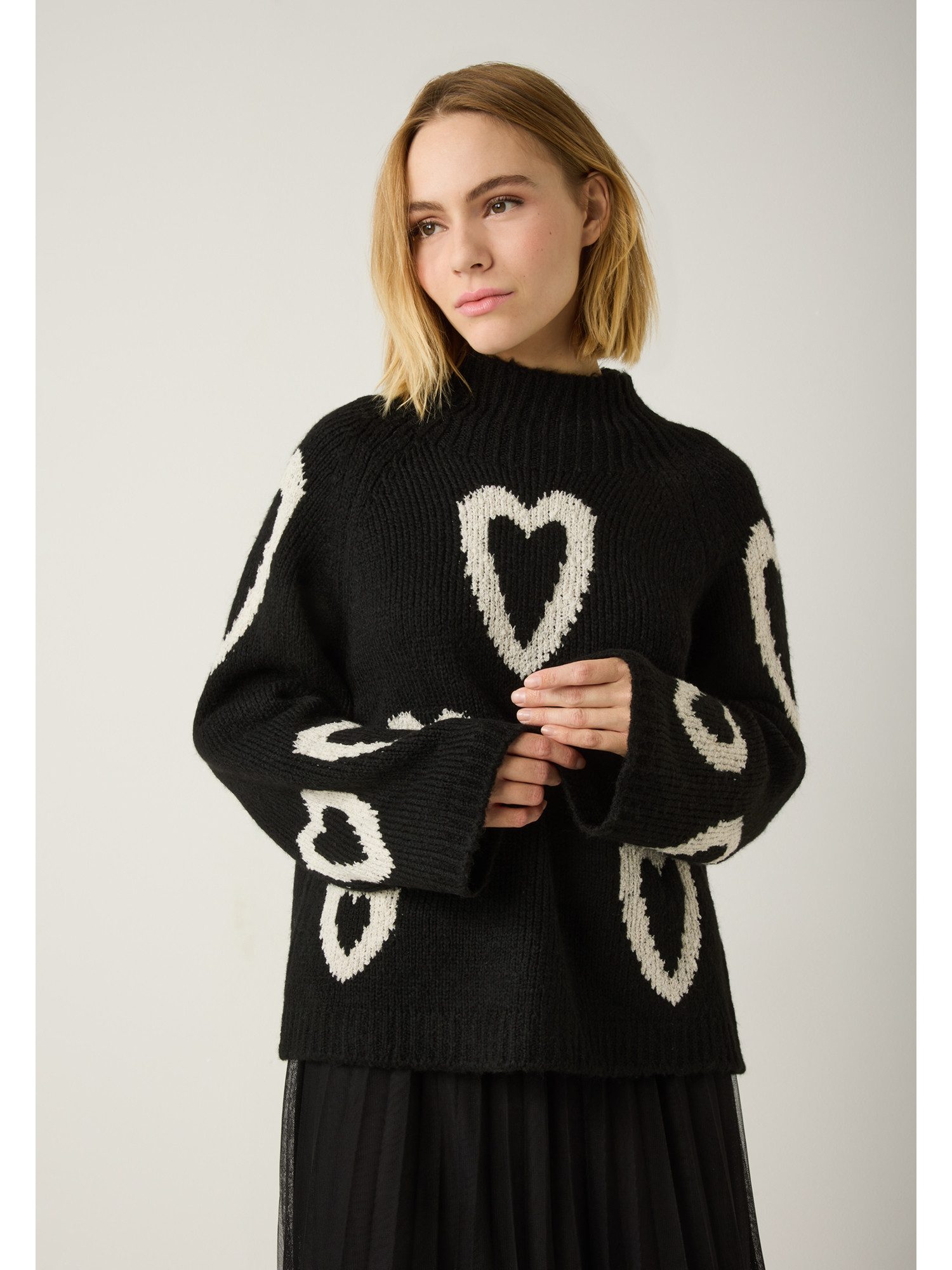 MORE&MORE Вязаные свитера kuscheliger Herzen-Pullover