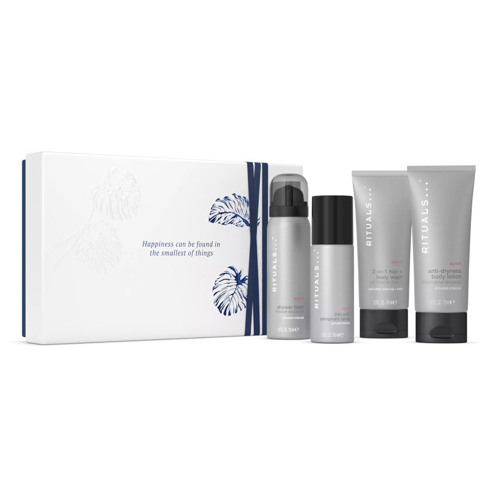 Rituals Pflege-Geschenkset Rituals Homme Sport Geschenkset S 4-teilig – Erfrischende Pflege, 4-tlg., Erfrischendes Herren-Geschenkset mit Bambus & Minze