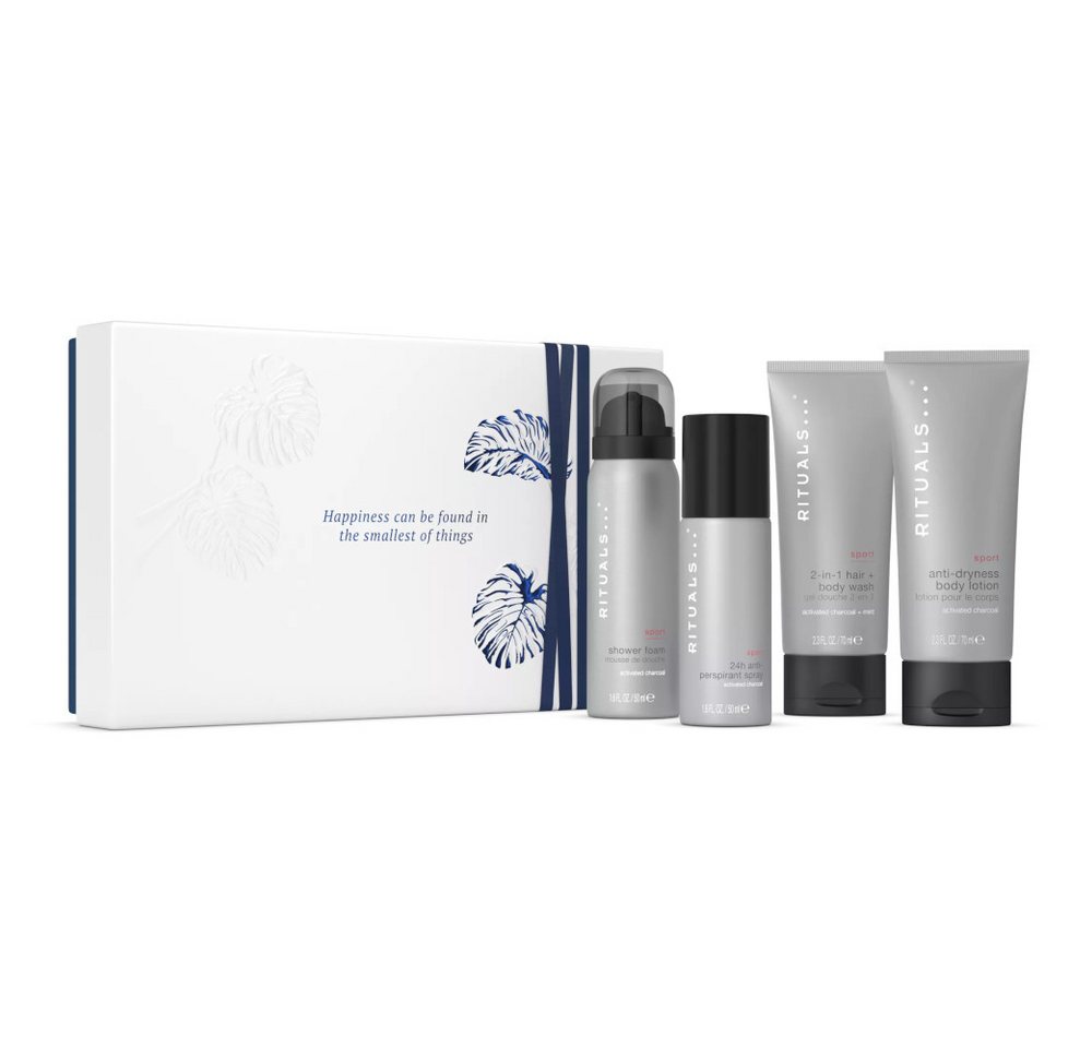 Rituals Pflege-Geschenkset Rituals Homme Sport Geschenkset S 4-teilig – Erfrischende Pflege, 4-tlg., Erfrischendes Herren-Geschenkset mit Bambus & Minze