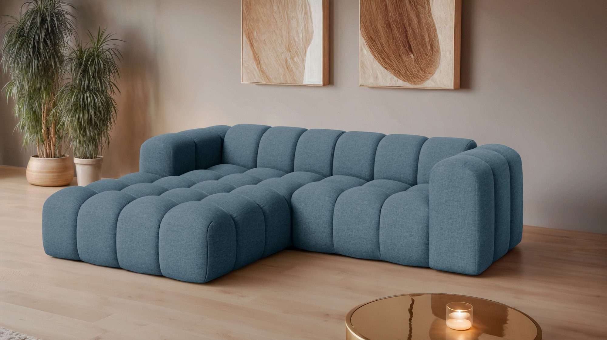 OTTO home Ecksofa KALLIE Design-Sofa mit Wellenunterfederung, Bubble-Optik, günstig online kaufen