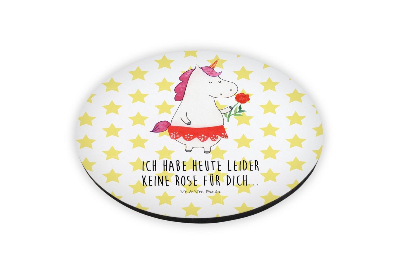 Thumbnail - Mr. & Mrs. Panda Magnet Einhorn Dame - Weiß - Geschenk, Souvenir Magnet, Notiz Magnet, Freund (Packung, 1-St., Rund Magn...