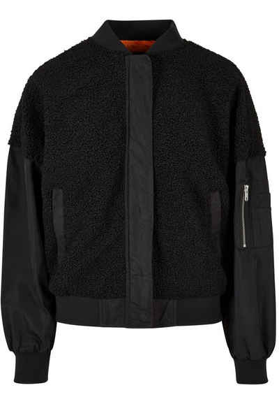 URBAN CLASSICS Bomberjacke Urban Classics Damen Ladies Oversized Sherpa Mixed Bomber Jacket (1-St)